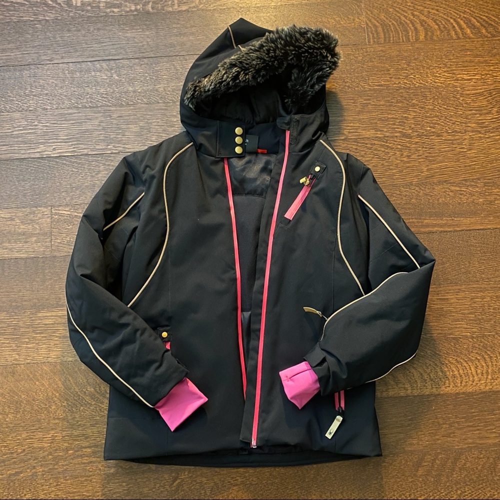 Spyder Jacket Coat Ski Black Pink Girl's Kid's Childrens